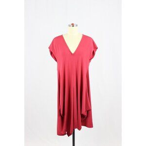 MARIE SAINT PIERRE Dark Red Jersey Oversized Cocoon Dress, Size 2/M